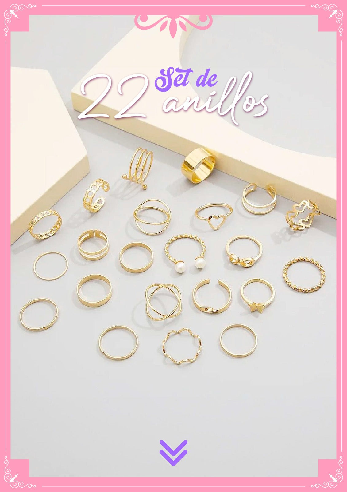 SET DE ANILLOS POR 22