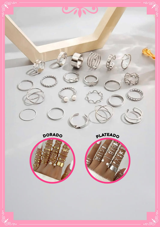 SET DE ANILLOS POR 22